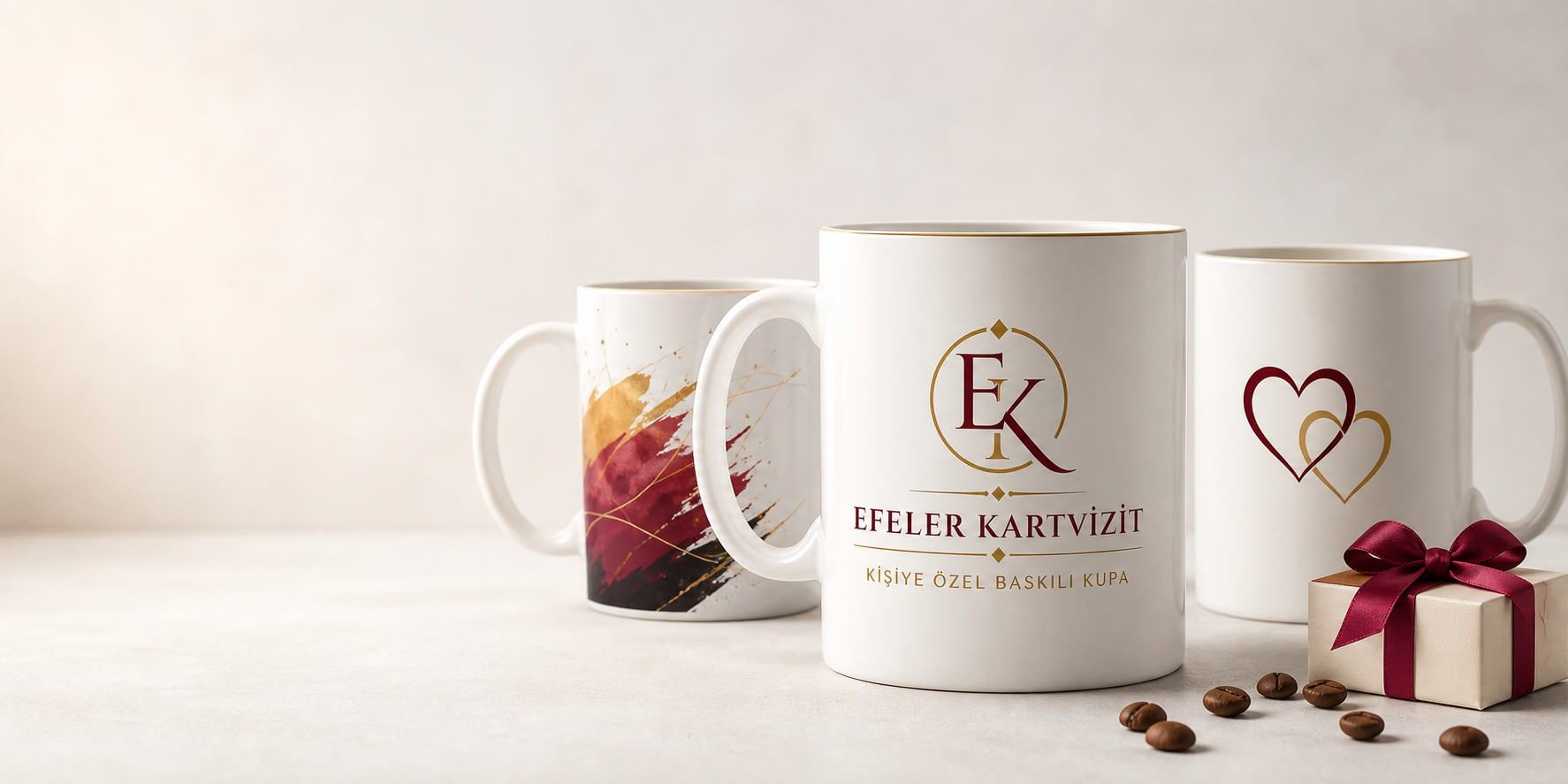 Efeler Kartvizit kişiye özel fotoğraflı ve logolu baskılı kupa bardak